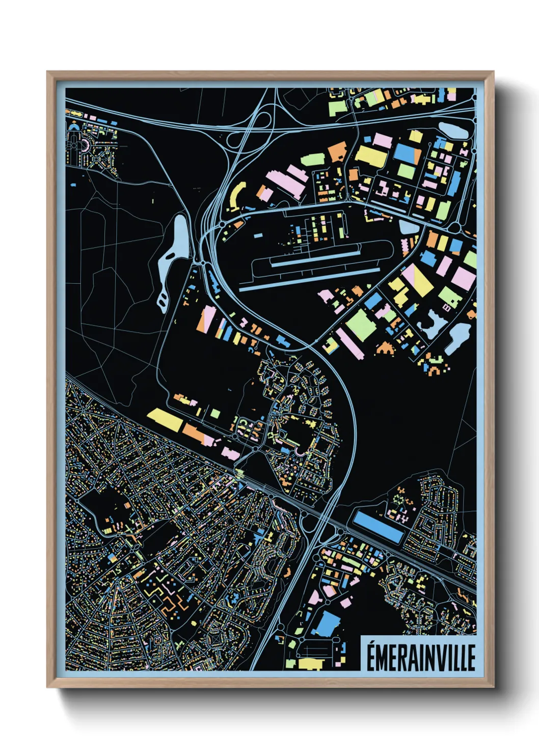 Une affiche de carte sur Émerainville