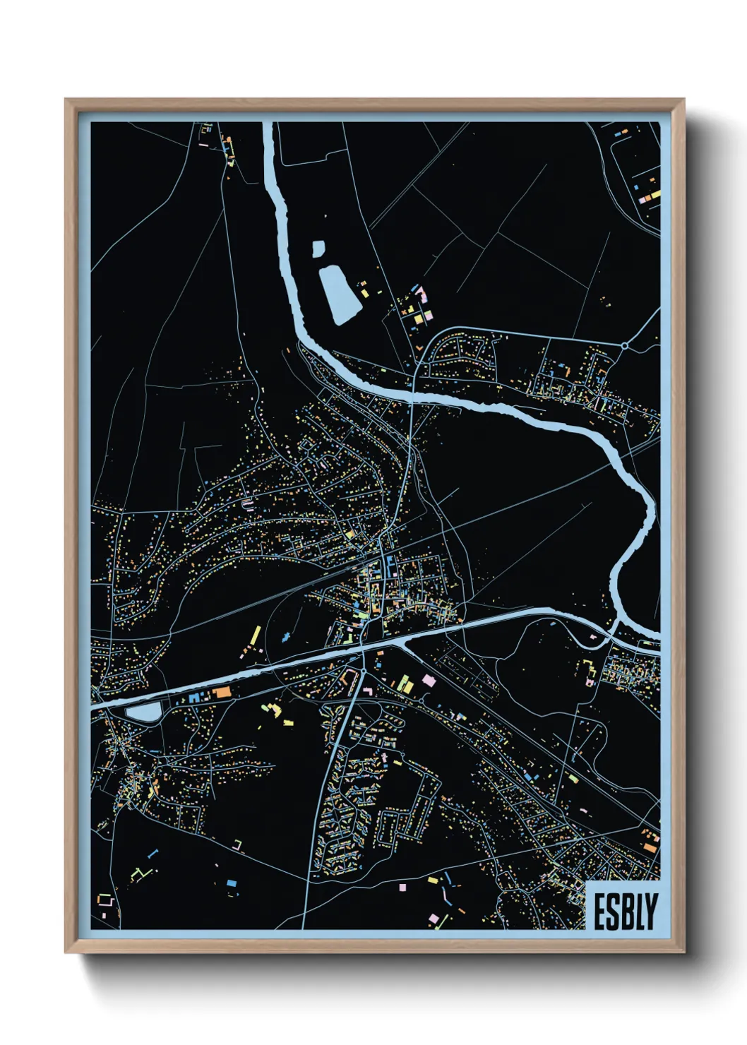 Une affiche de carte sur Esbly