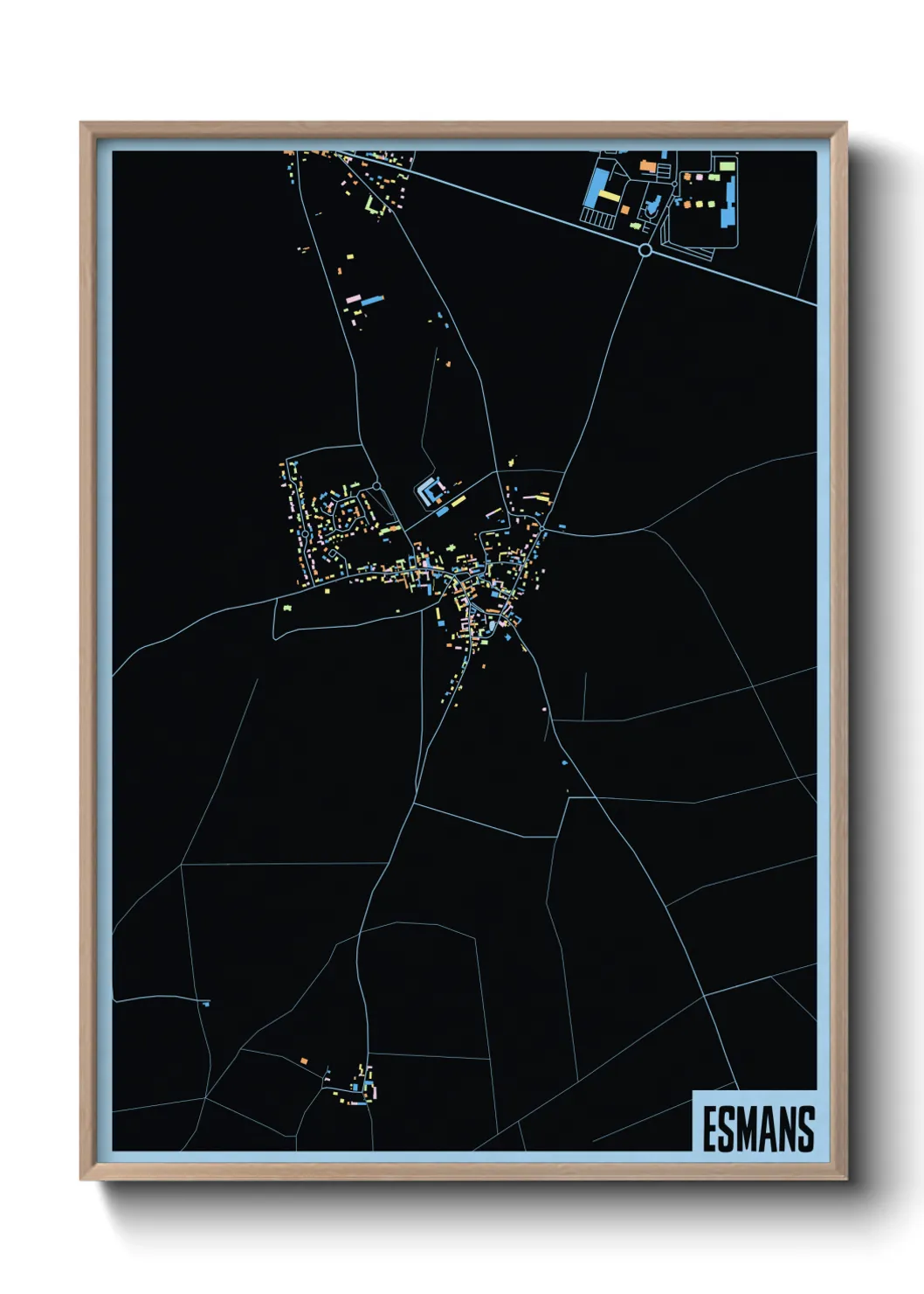 Une affiche de carte sur Esmans