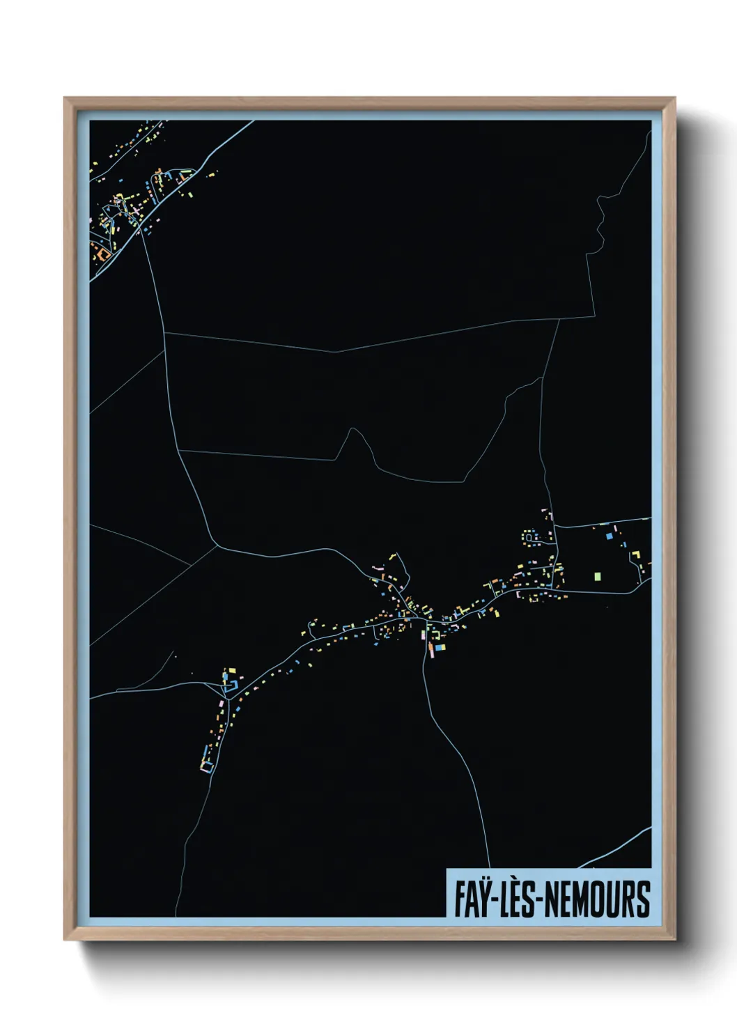 Une affiche de carte sur Faÿ-lès-Nemours