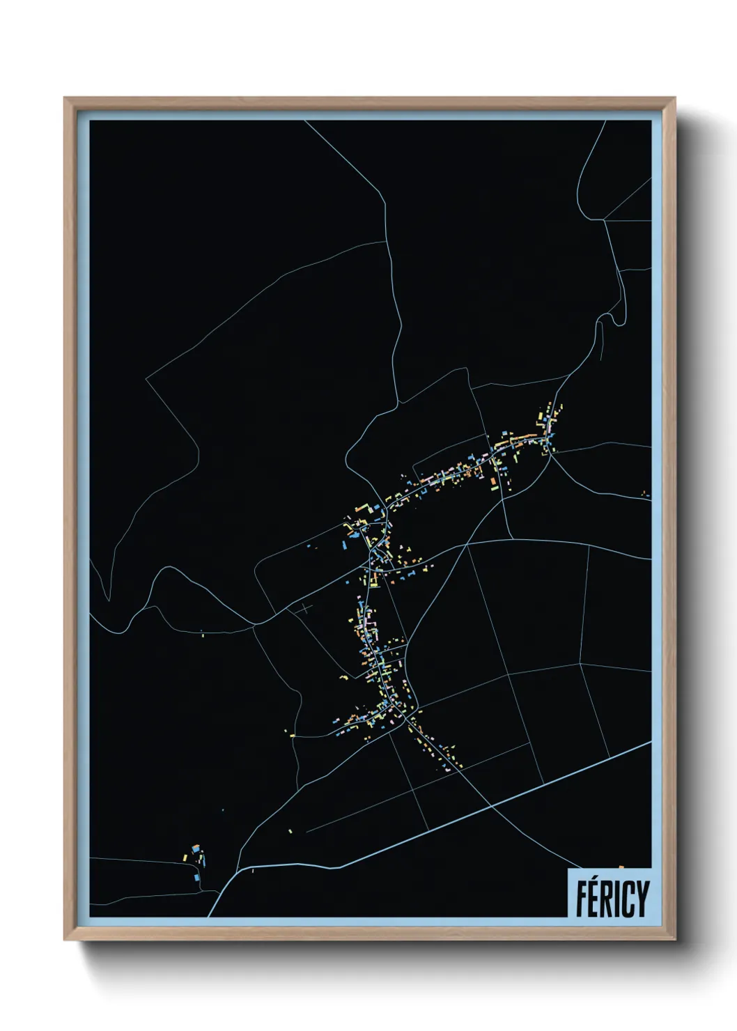 Une affiche de carte sur Féricy