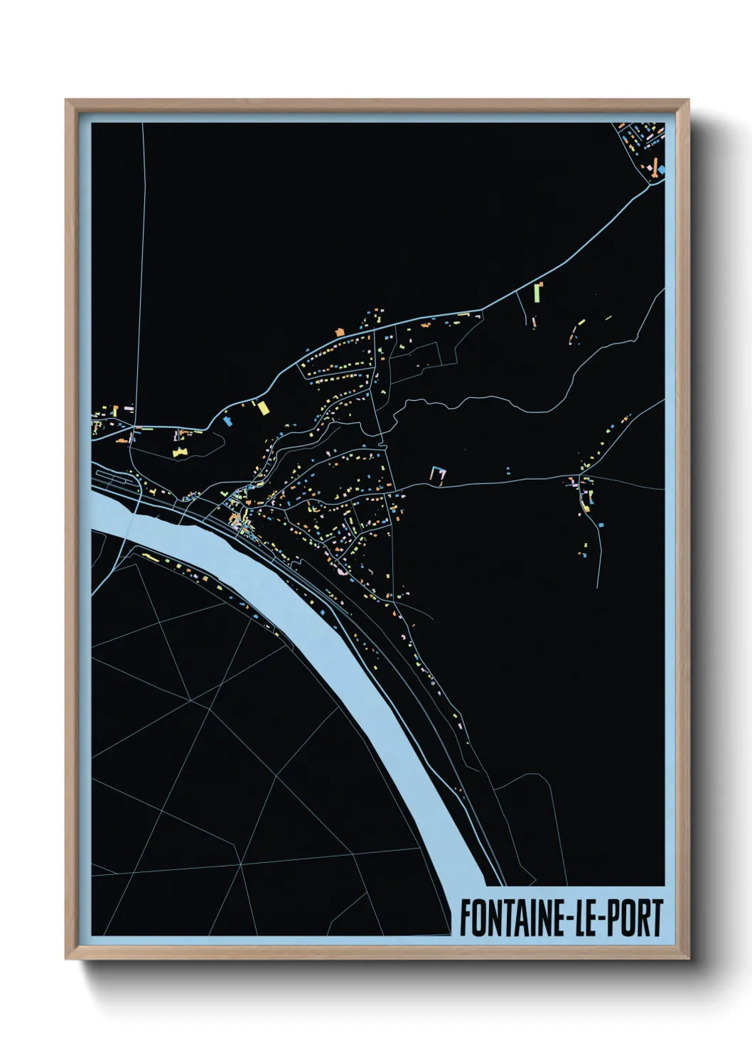 Une affiche de carte sur Fontaine-le-Port