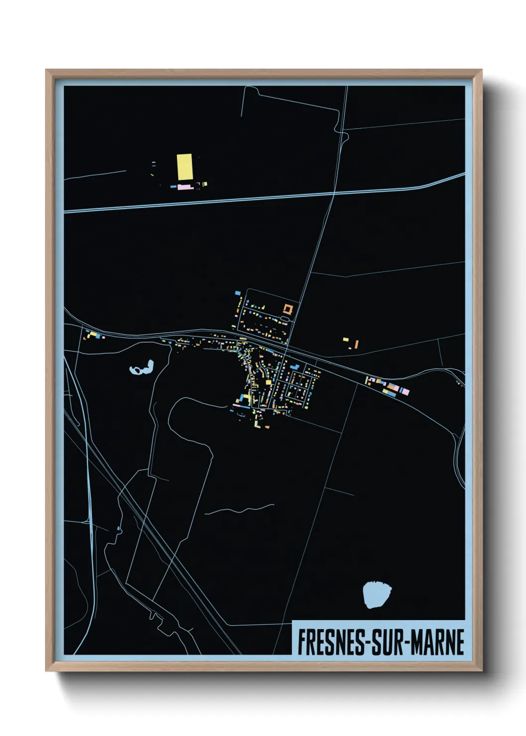 Une affiche de carte sur Fresnes-sur-Marne