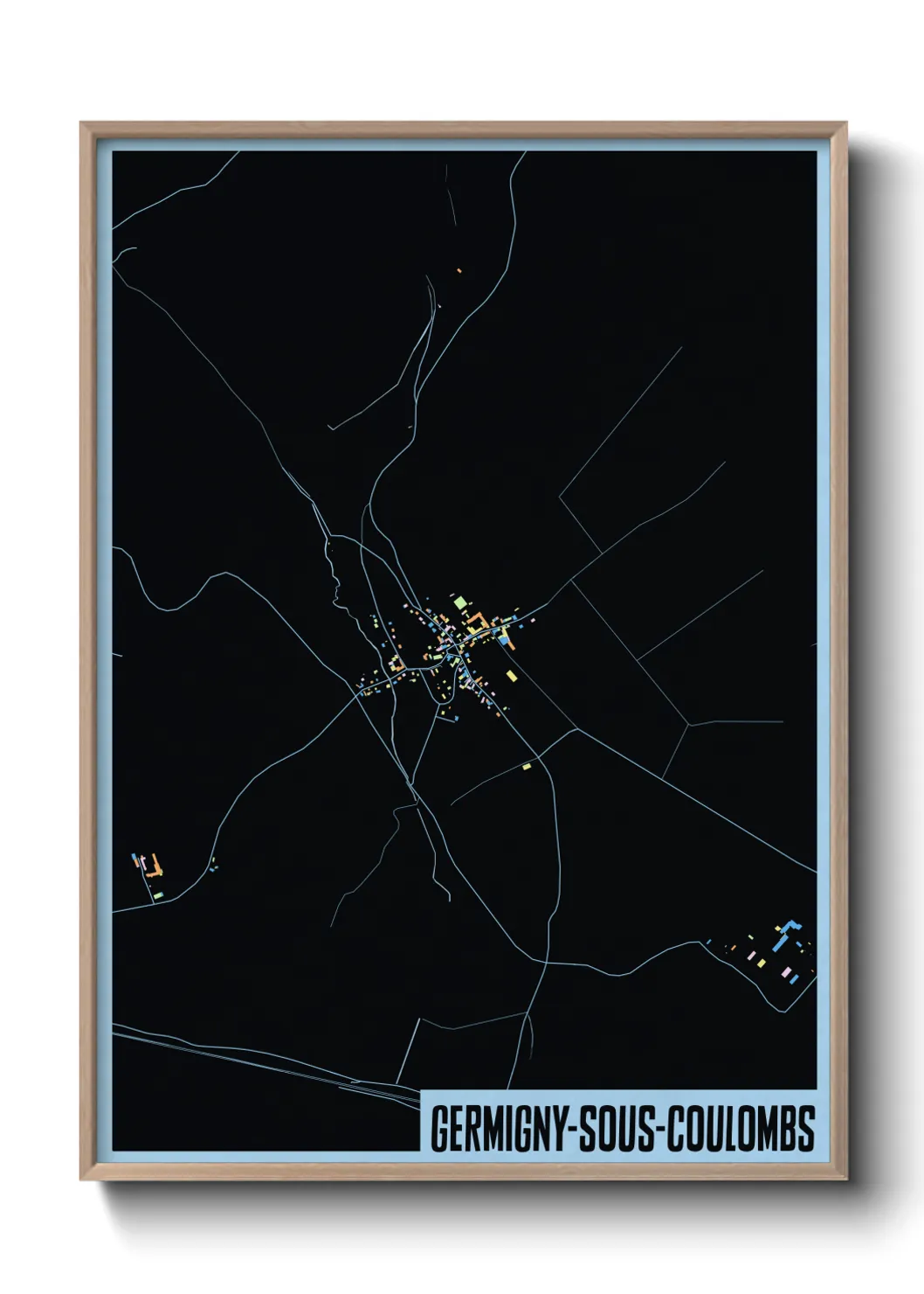 Une affiche de carte sur Germigny-sous-Coulombs
