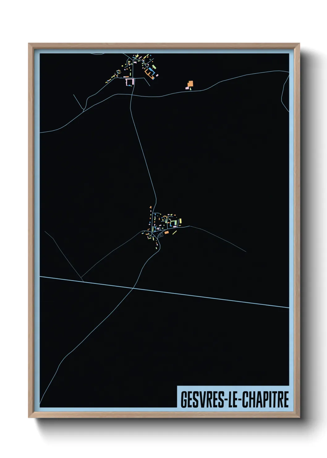 Une affiche de carte sur Gesvres-le-Chapitre