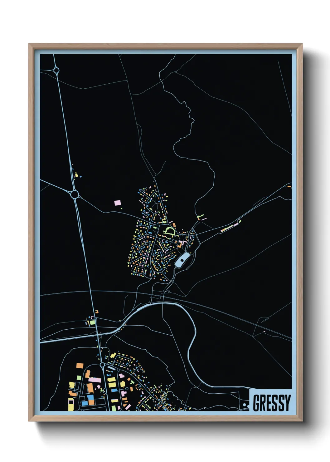 Une affiche de carte sur Gressy