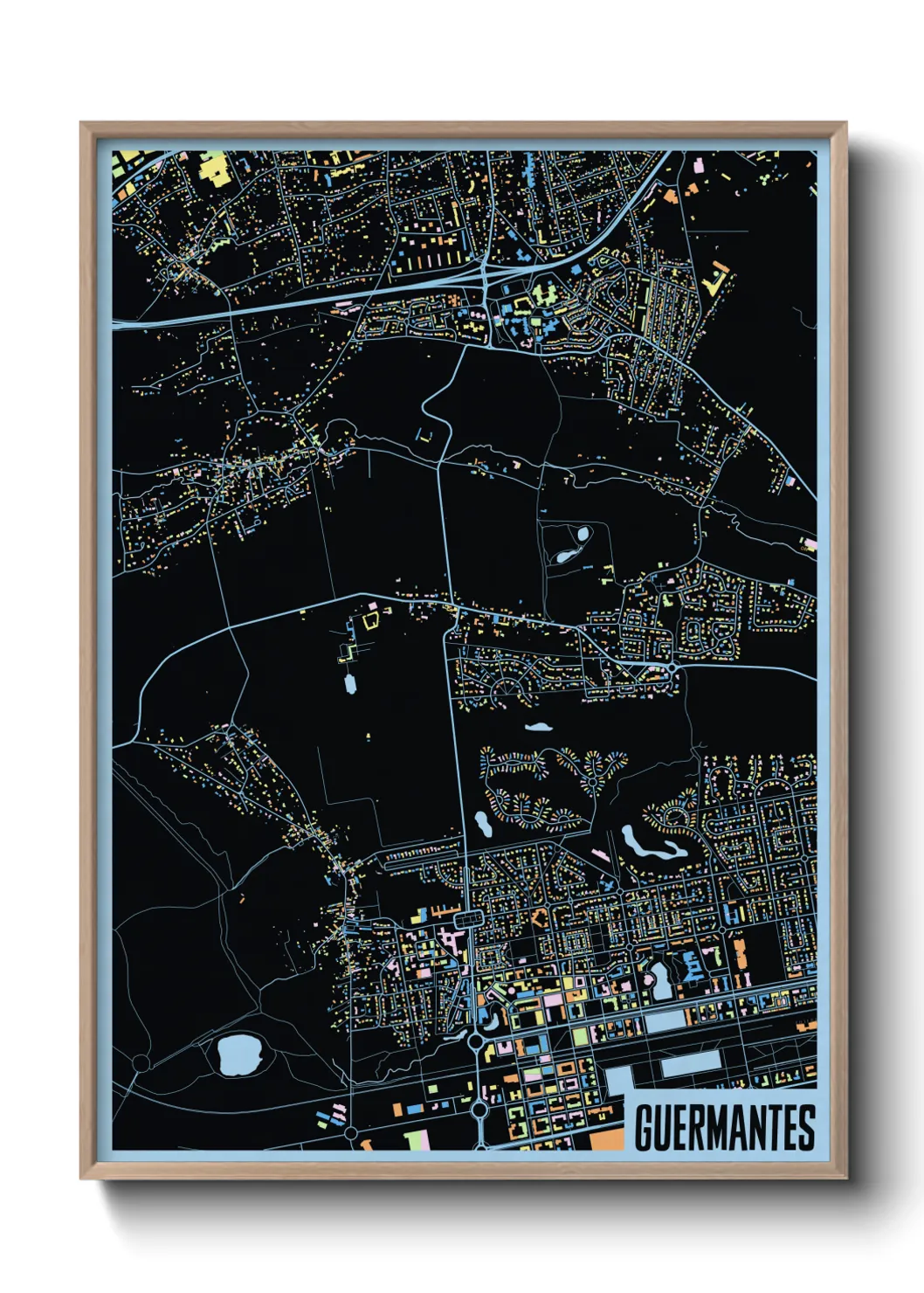 Une affiche de carte sur Guermantes