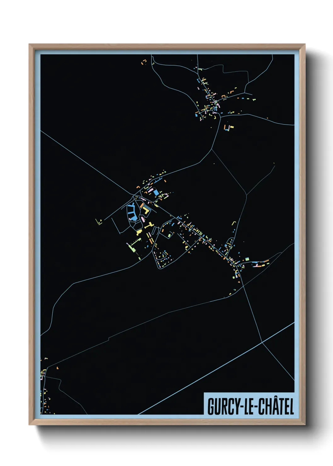 Une affiche de carte sur Gurcy-le-Châtel