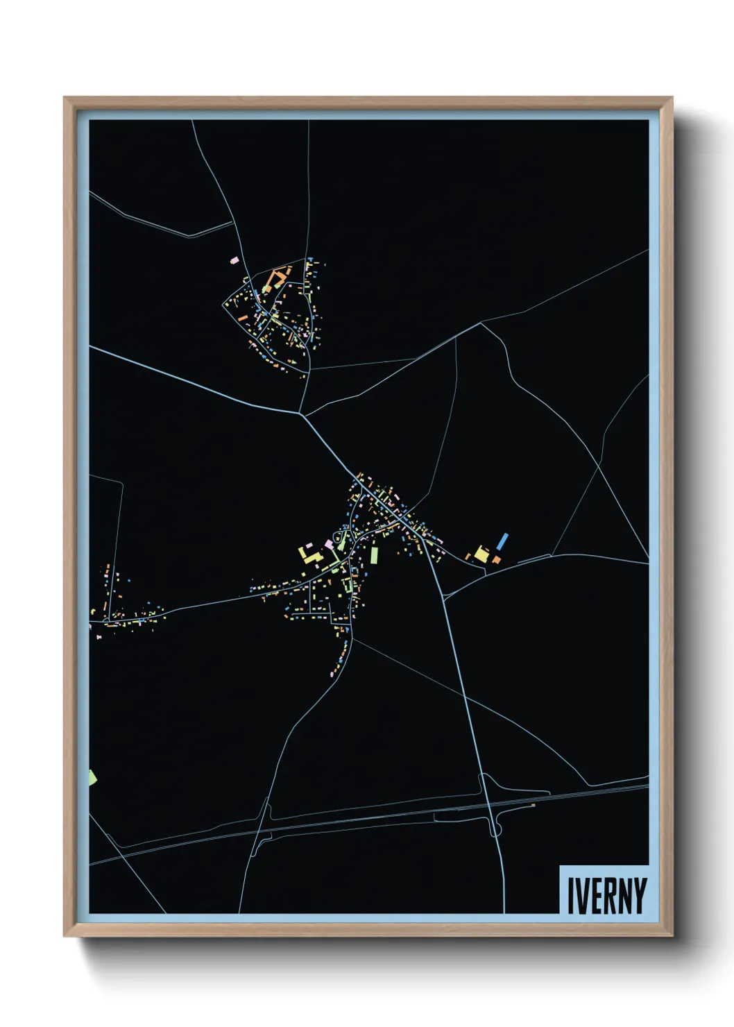 Une affiche de carte sur Iverny