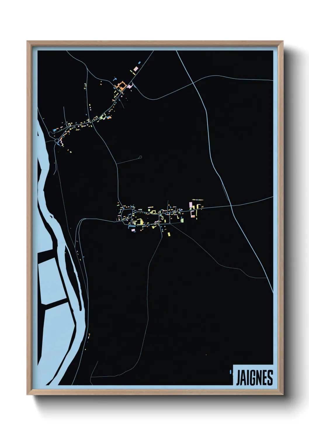 Une affiche de carte sur Jaignes