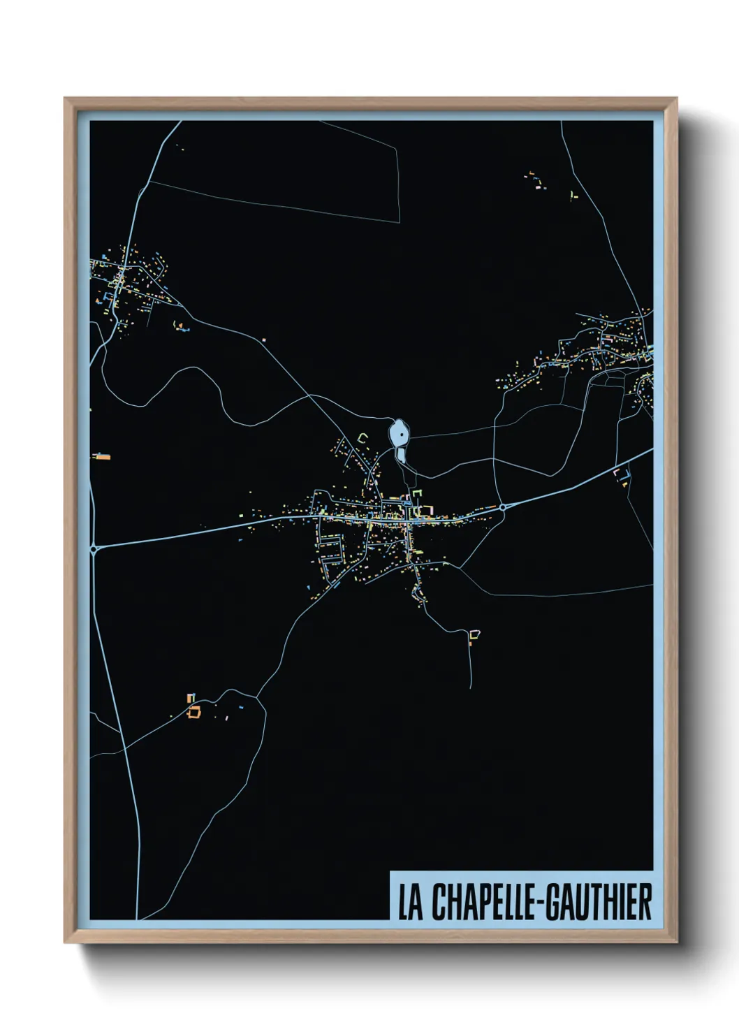 Une affiche de carte sur La Chapelle-Gauthier