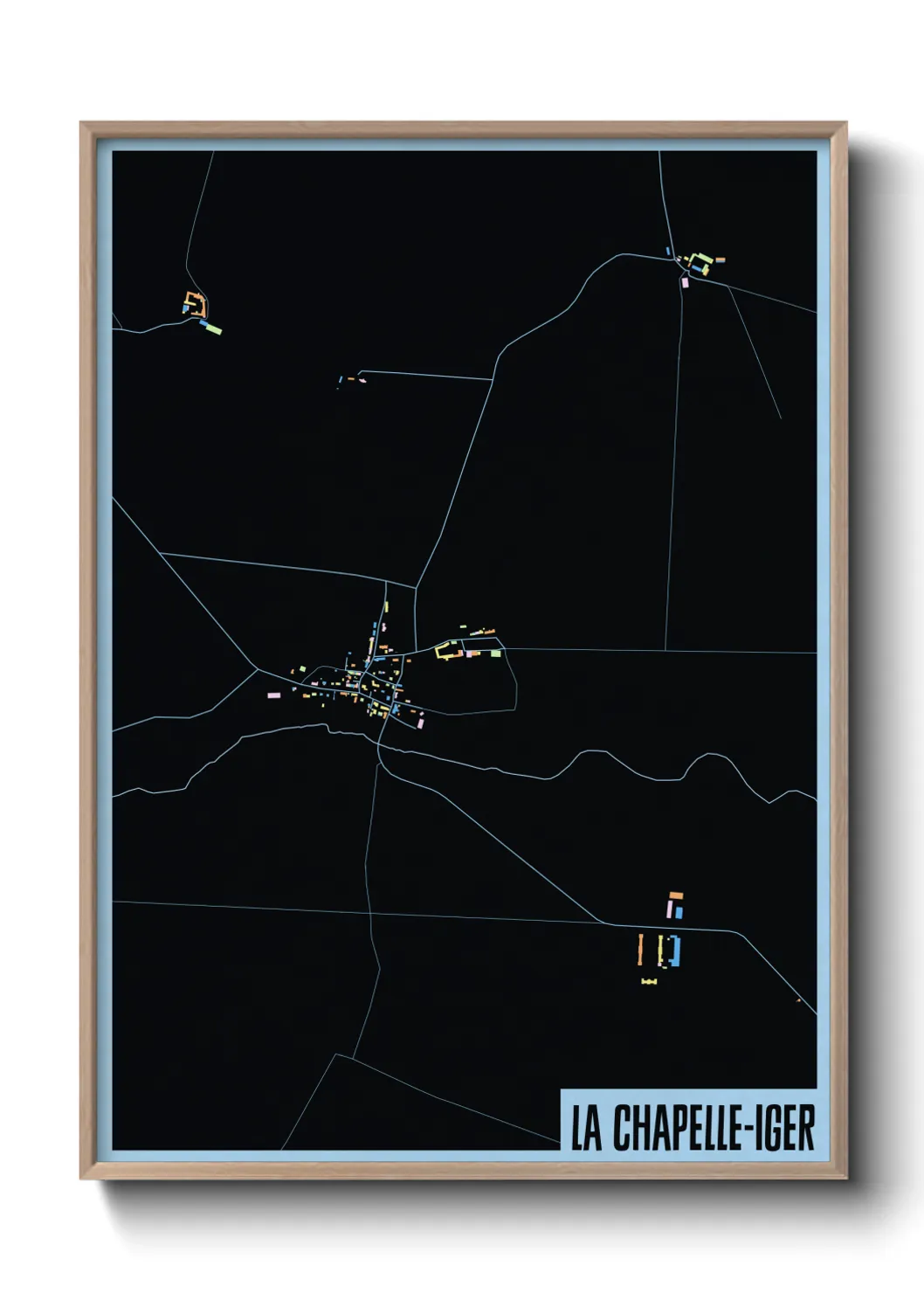 Une affiche de carte sur La Chapelle-Iger