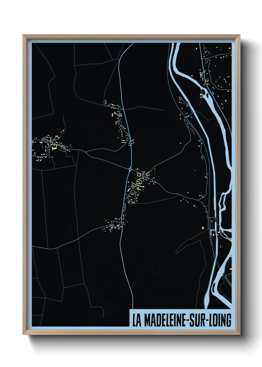Une affiche de carte sur La Madeleine-sur-Loing
