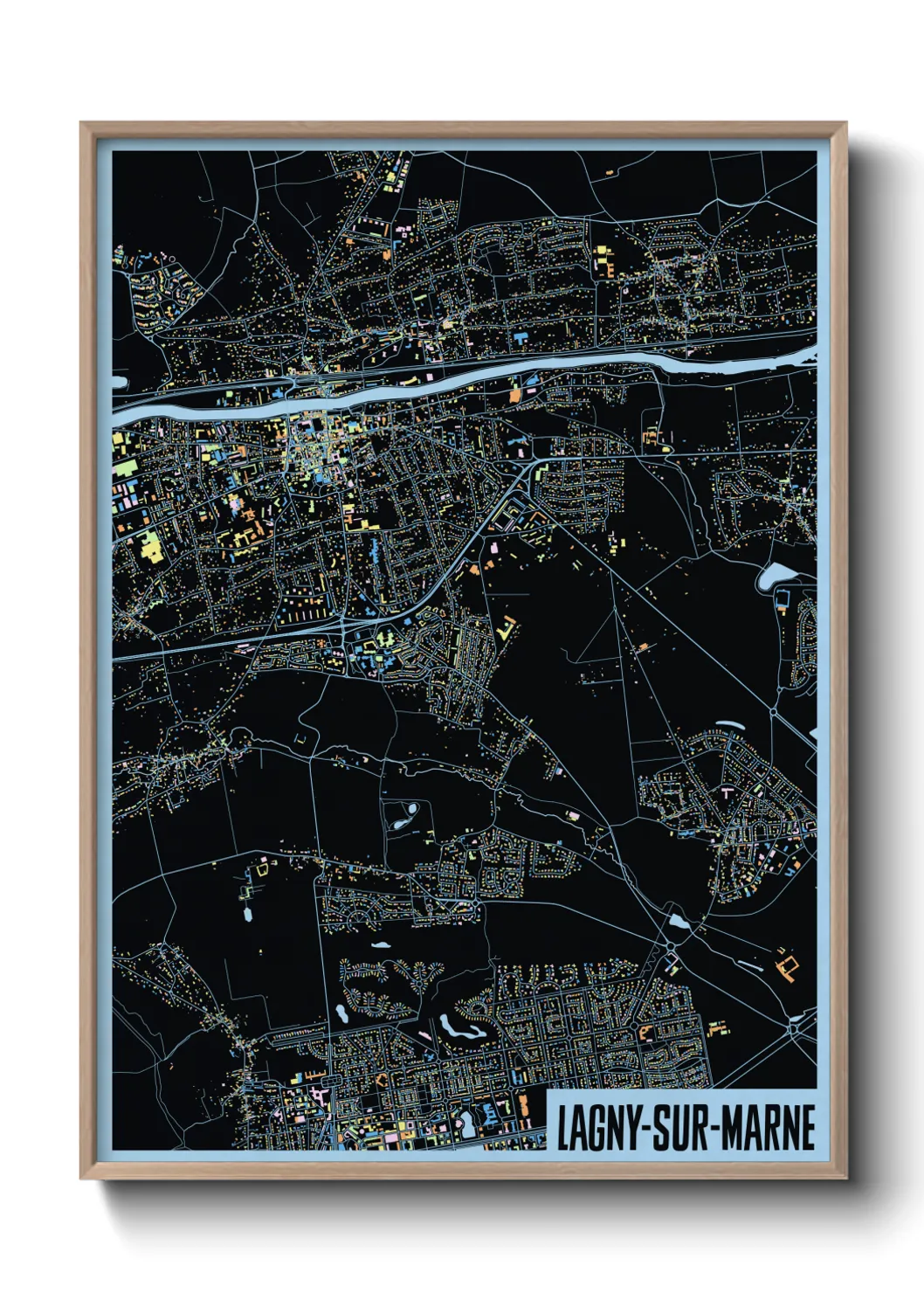 Une affiche de carte sur Lagny-sur-Marne