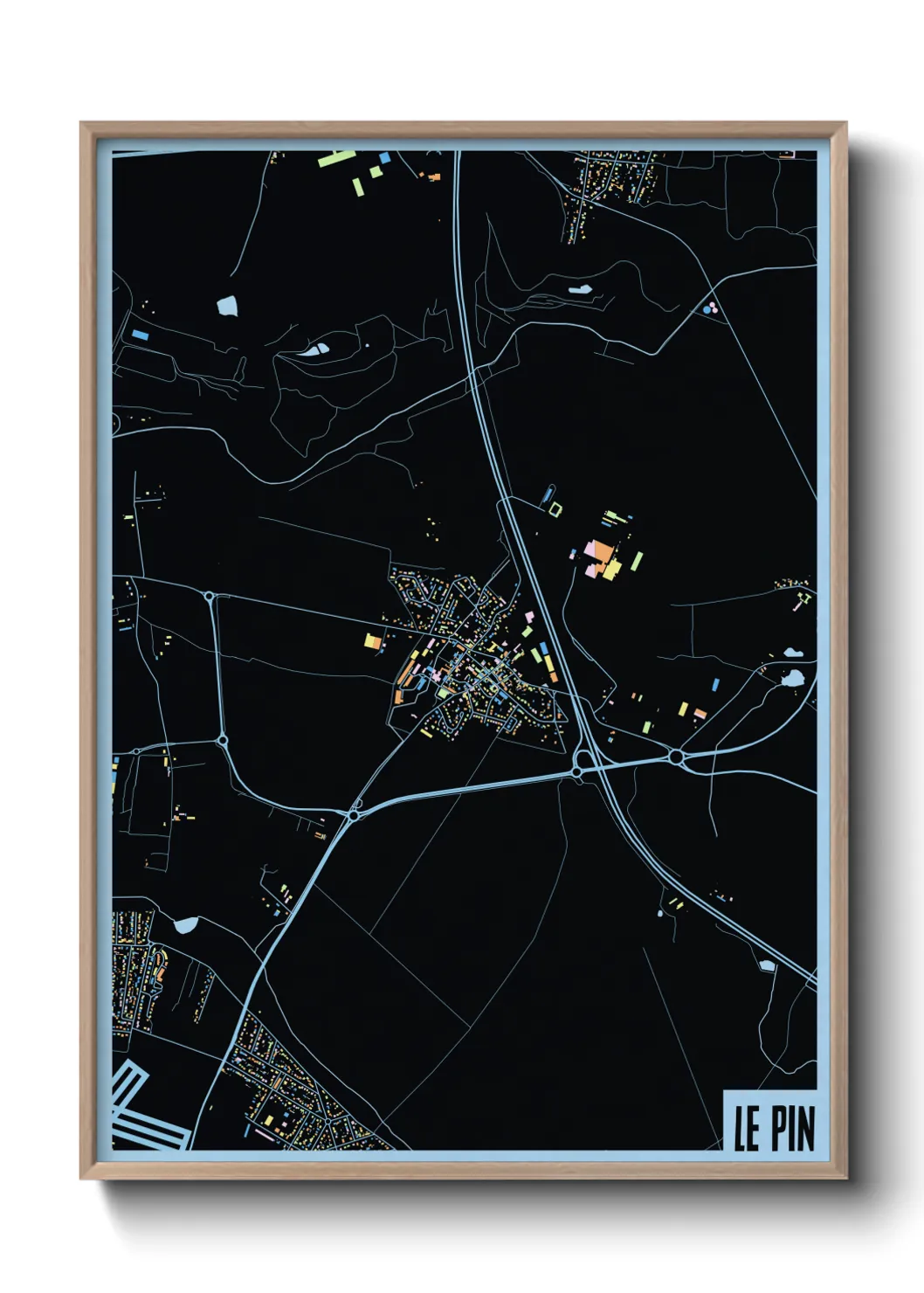 Une affiche de carte sur Le Pin