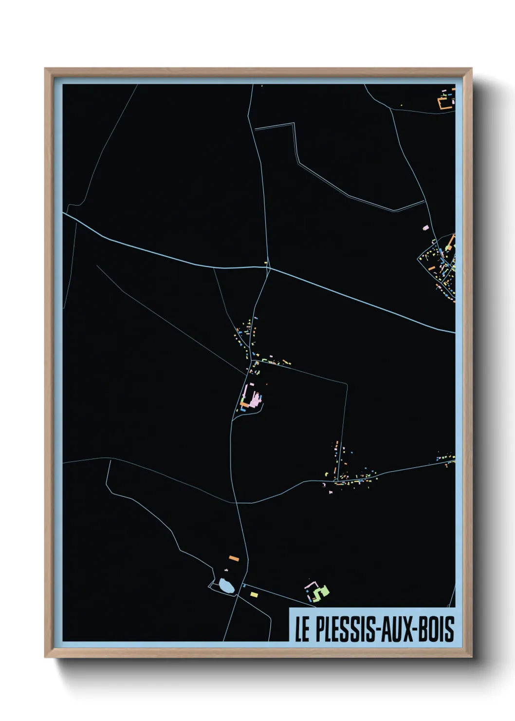 Une affiche de carte sur Le Plessis-aux-Bois