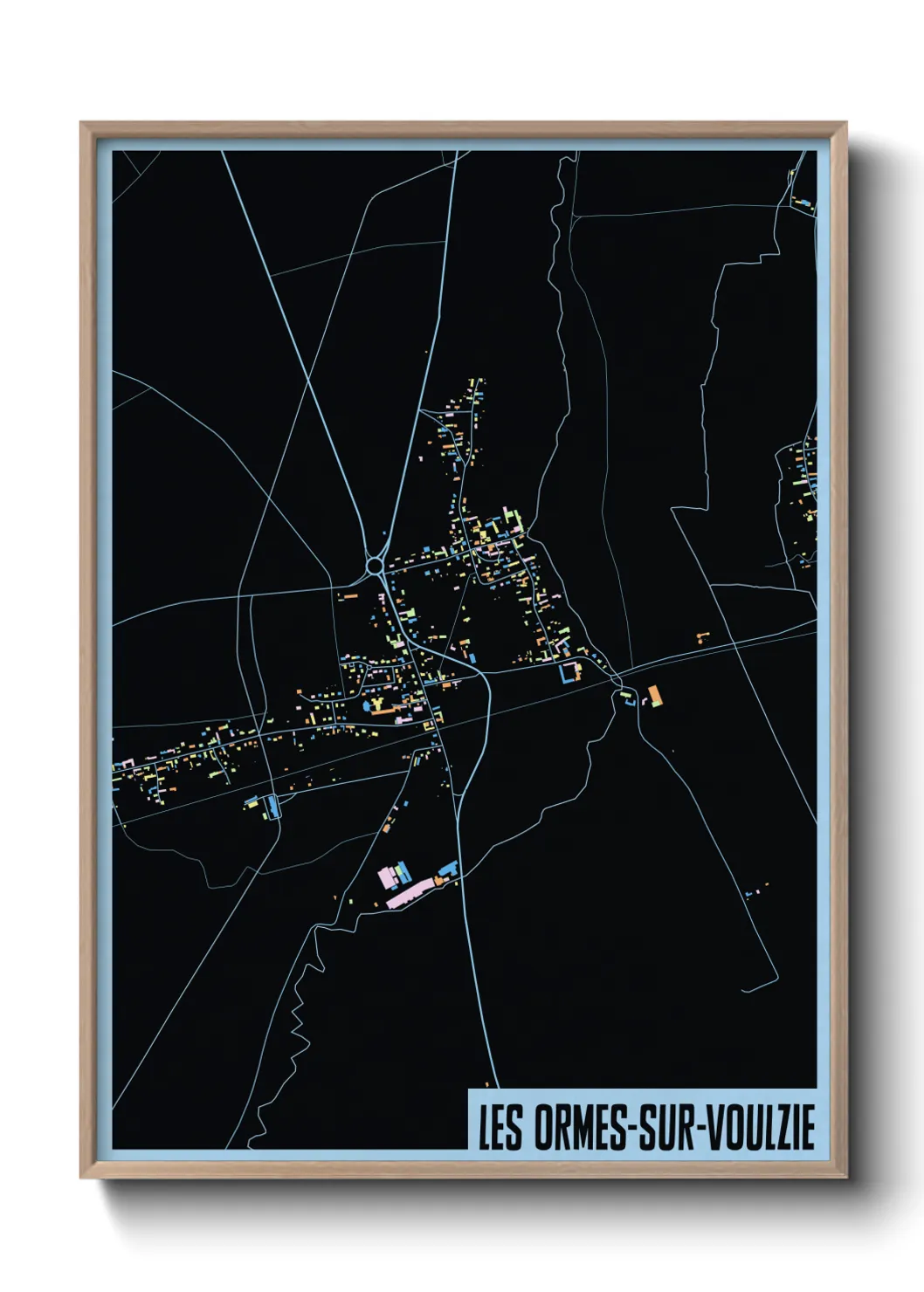 Une affiche de carte sur Les Ormes-sur-Voulzie