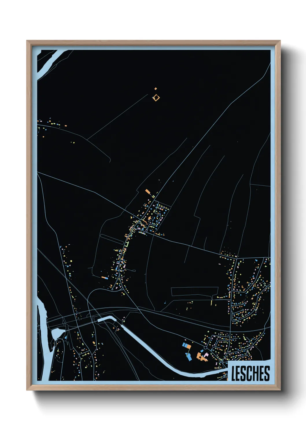 Une affiche de carte sur Lesches