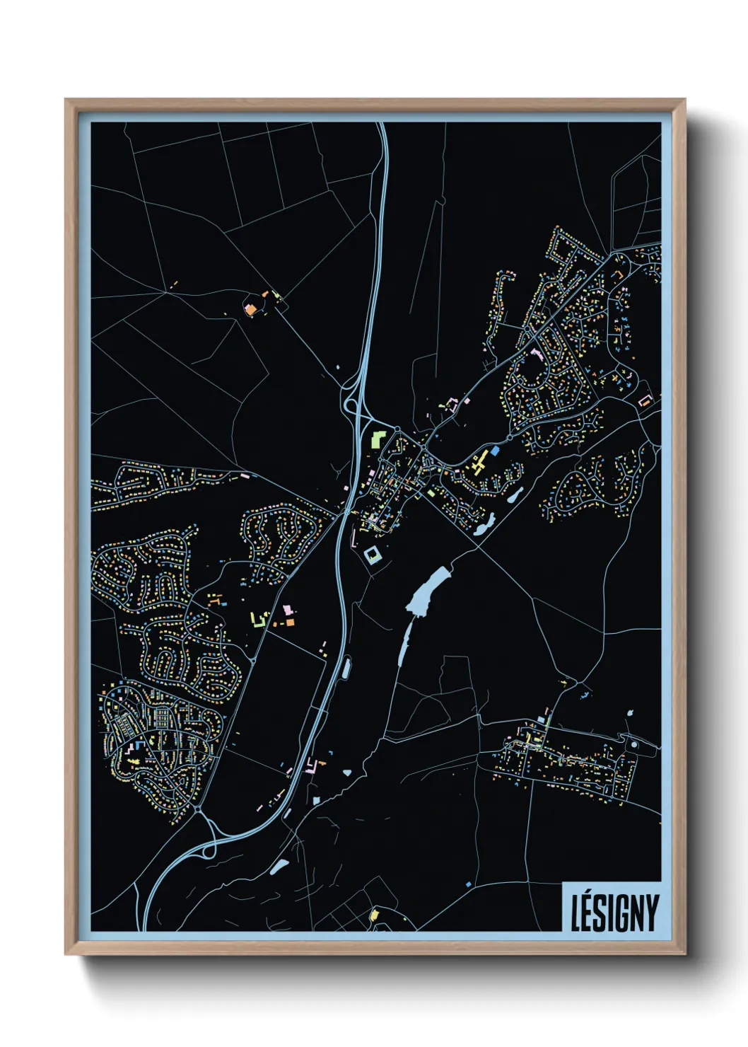 Une affiche de carte sur Lésigny