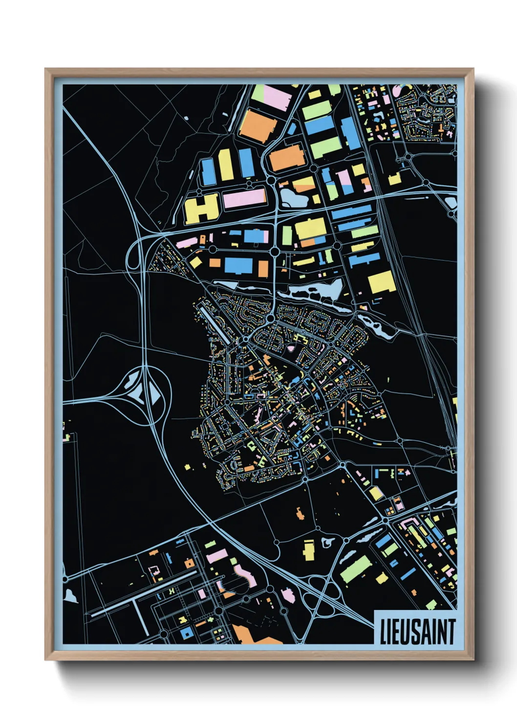 Une affiche de carte sur Lieusaint