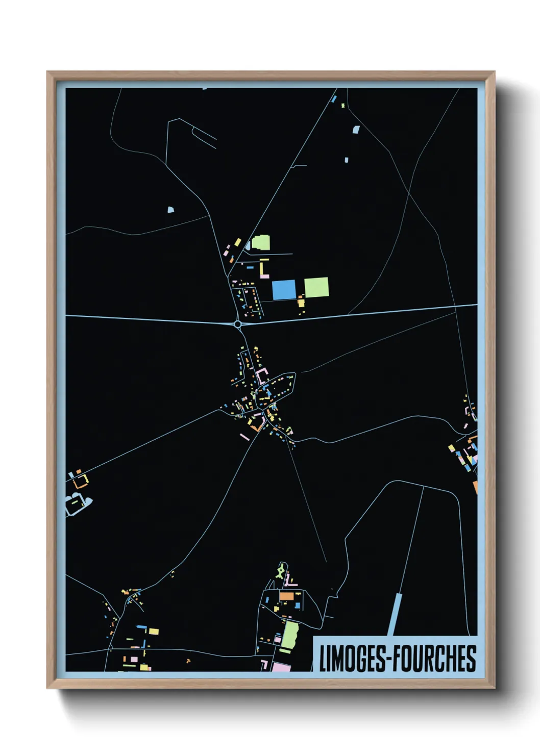 Une affiche de carte sur Limoges-Fourches