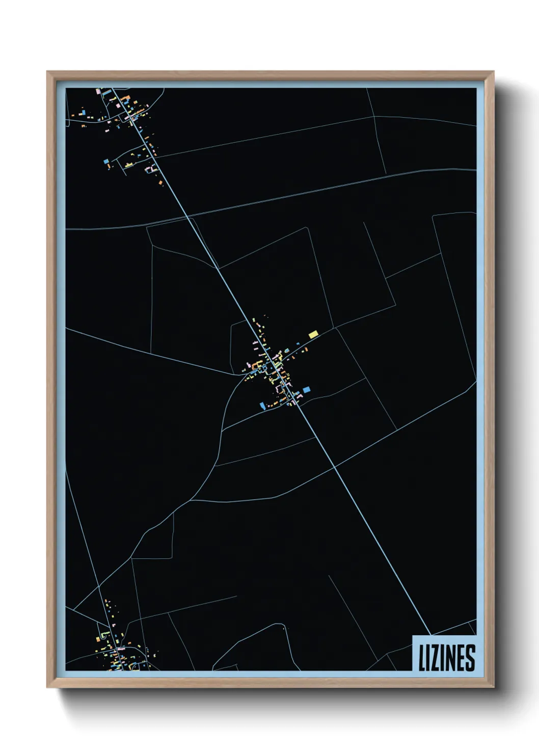 Une affiche de carte sur Lizines