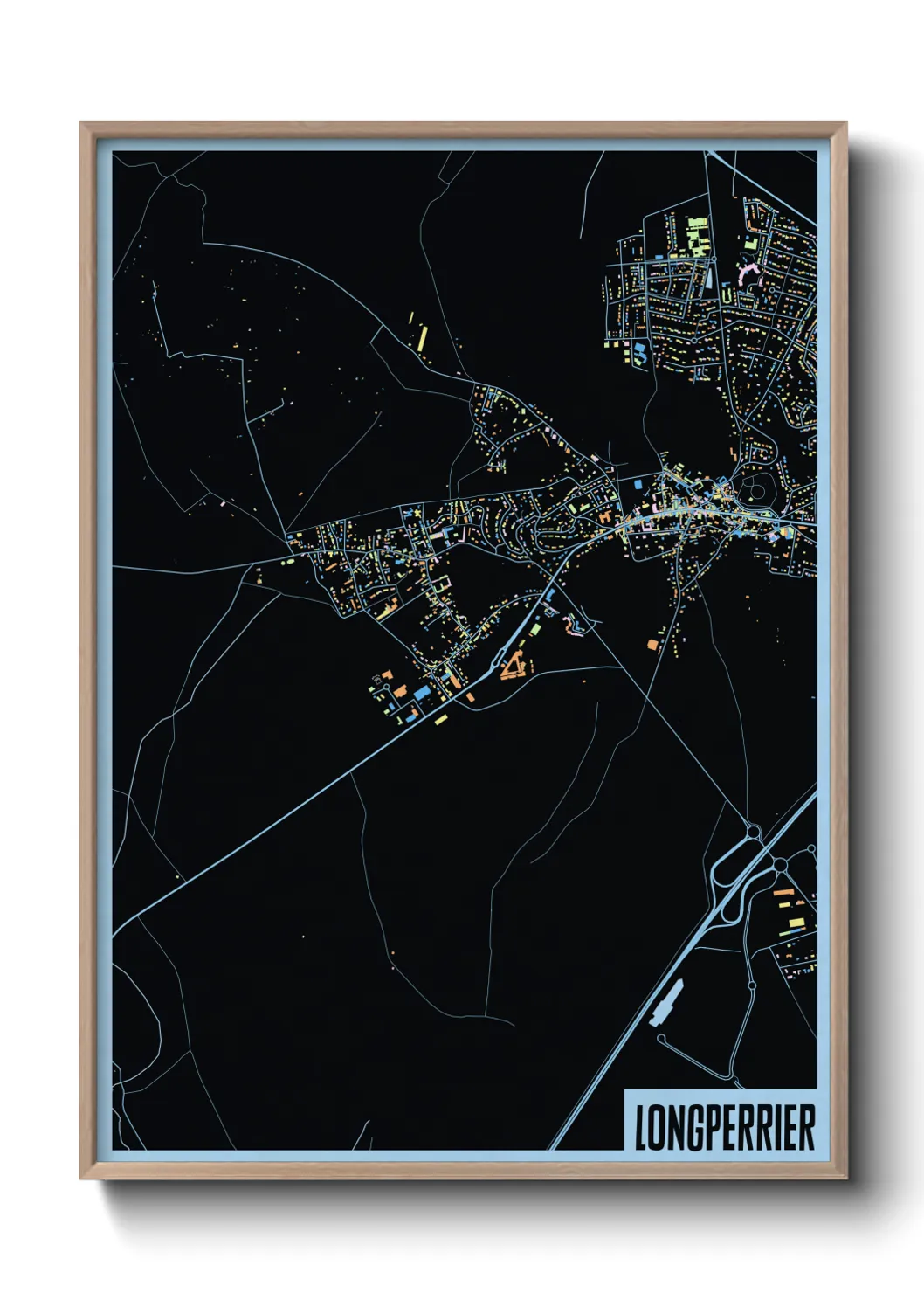 Une affiche de carte sur Longperrier