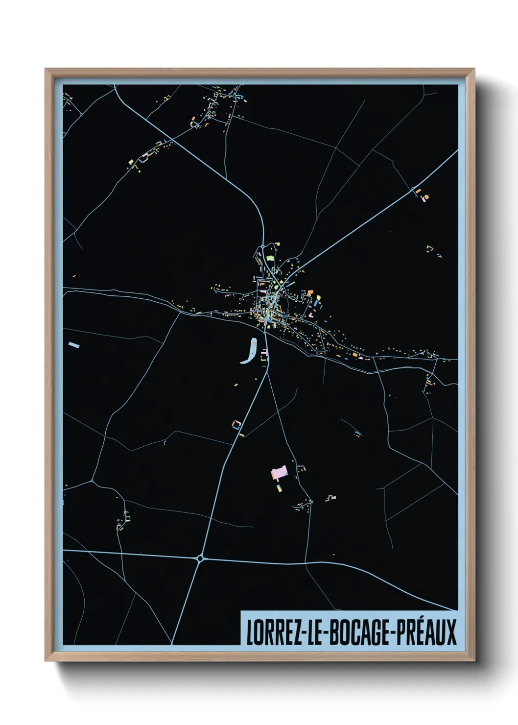 Une affiche de carte sur Lorrez-le-Bocage-Préaux