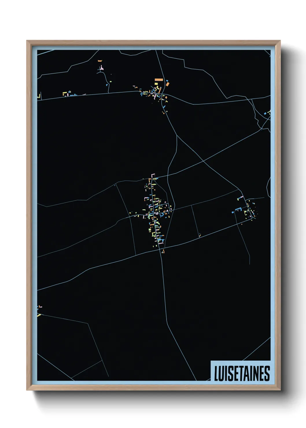 Une affiche de carte sur Luisetaines