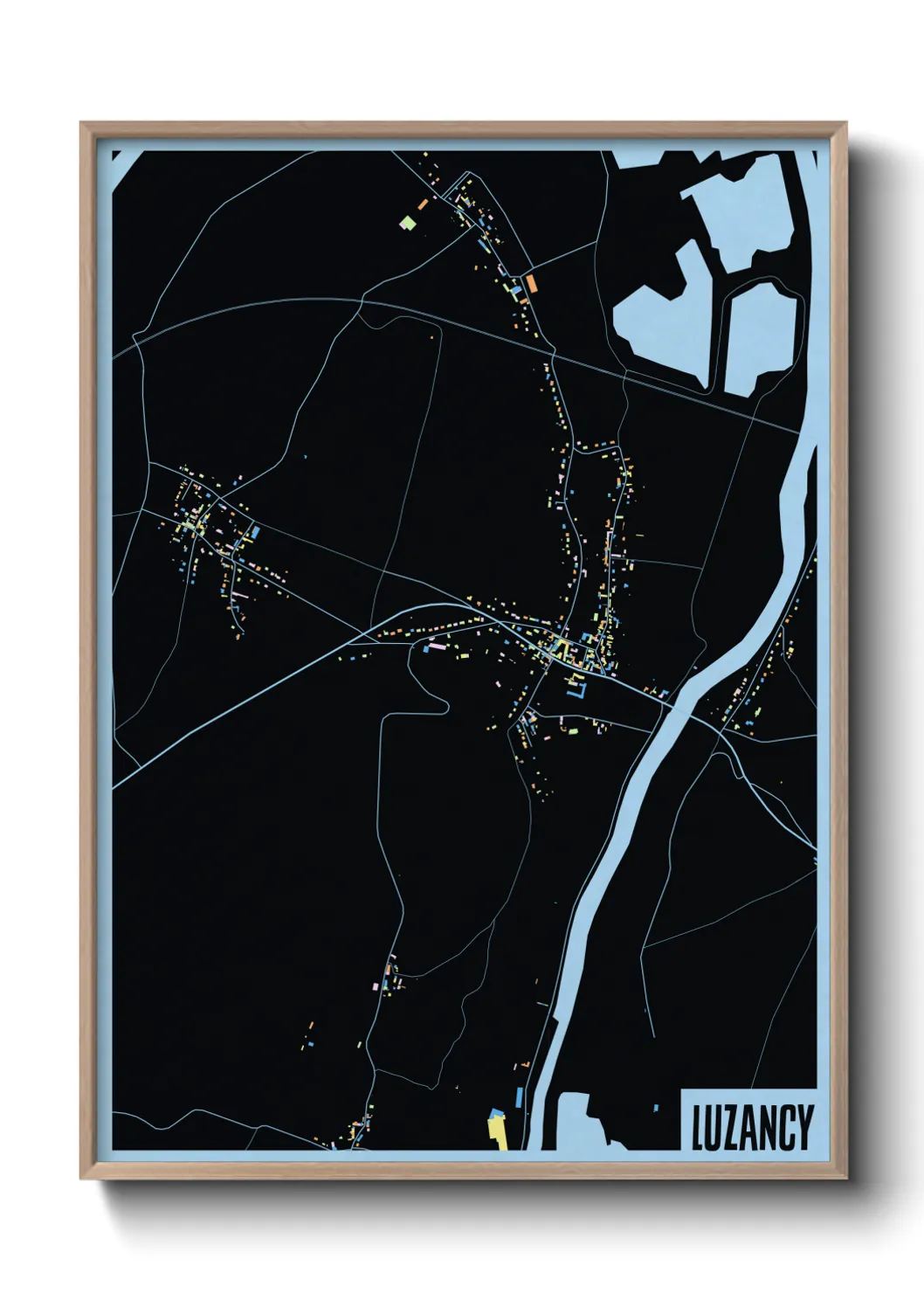 Une affiche de carte sur Luzancy