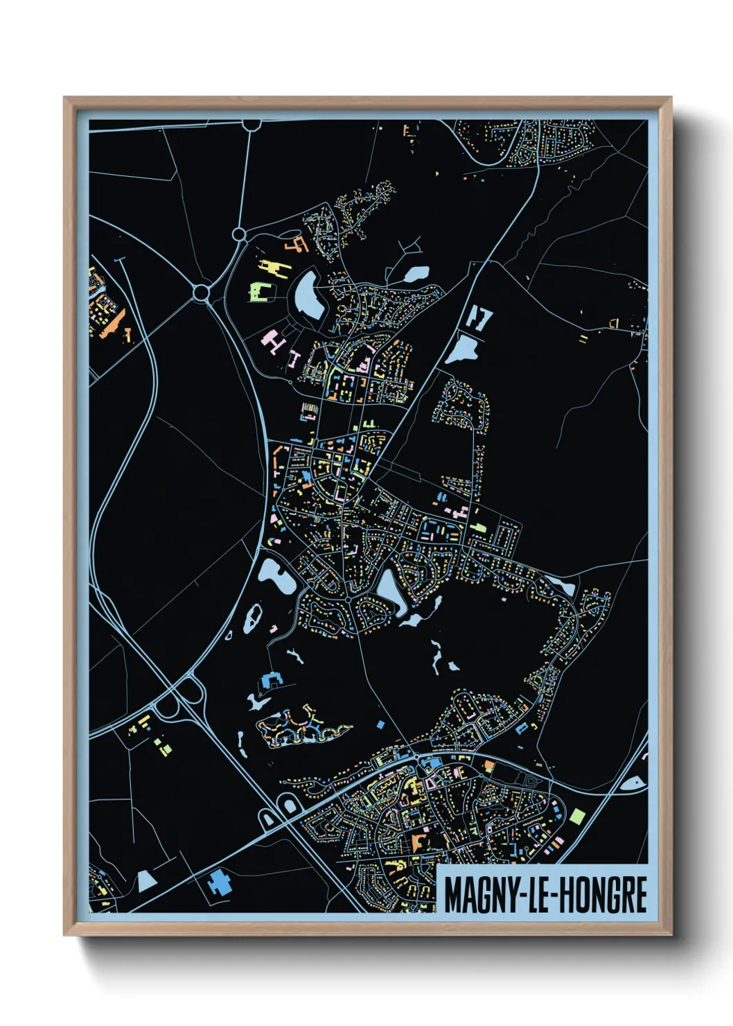 Une affiche de carte sur Magny-le-Hongre