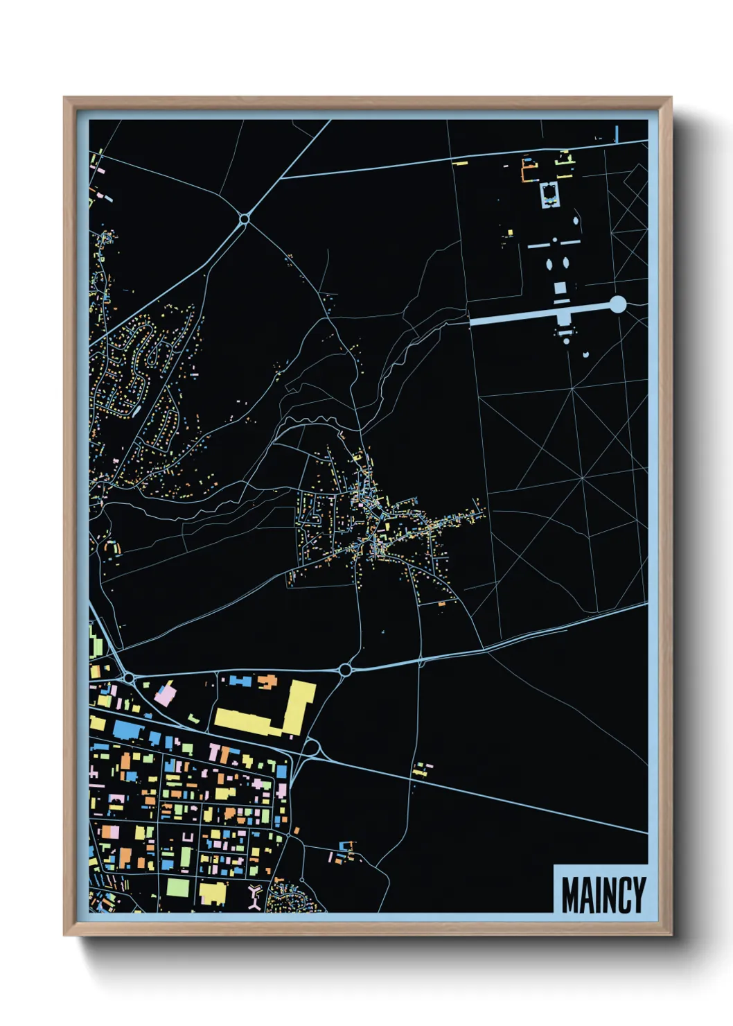 Une affiche de carte sur Maincy