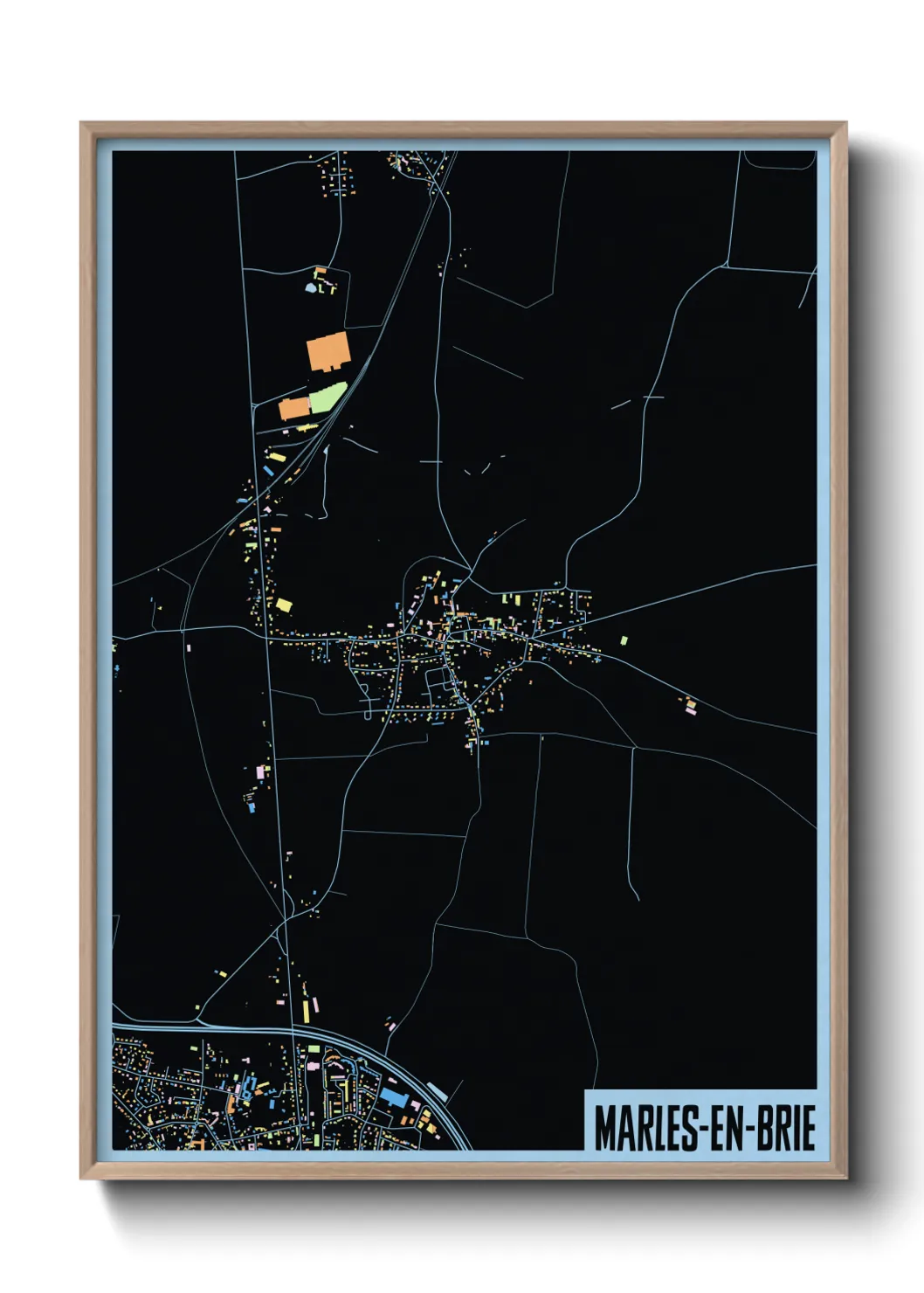 Une affiche de carte sur Marles-en-Brie