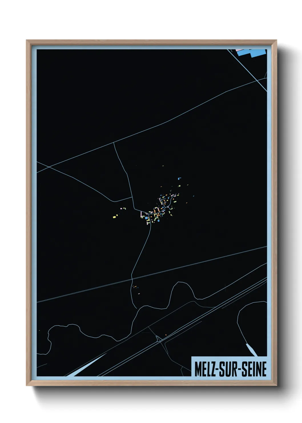 Une affiche de carte sur Melz-sur-Seine