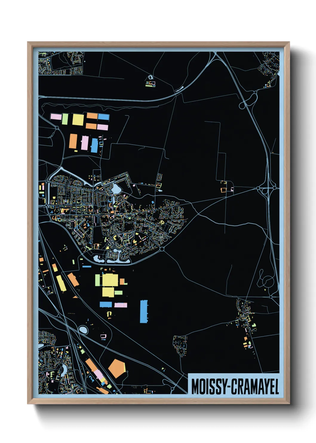 Une affiche de carte sur Moissy-Cramayel