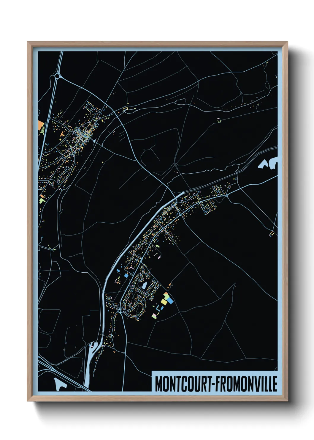 Une affiche de carte sur Montcourt-Fromonville