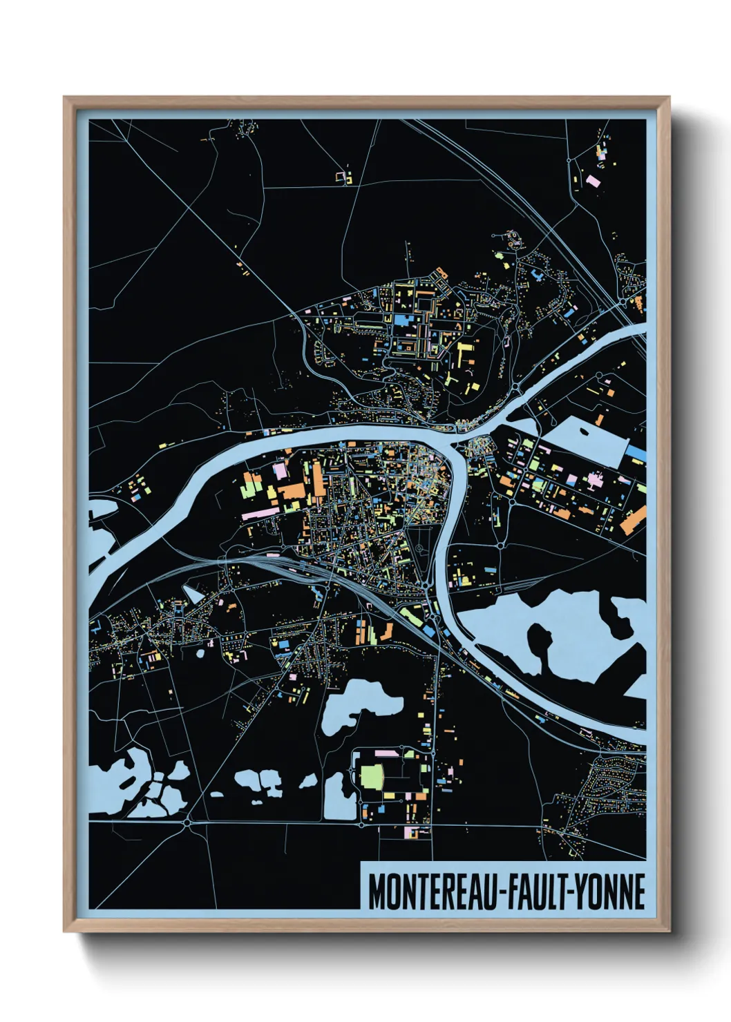Une affiche de carte sur Montereau-Fault-Yonne