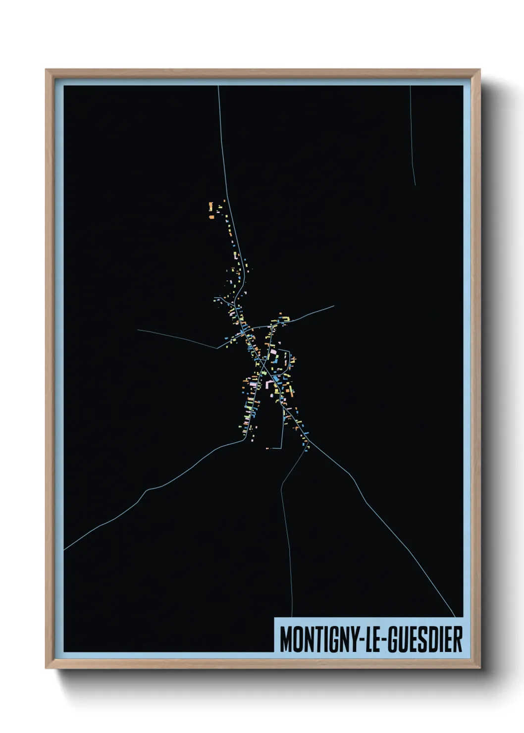 Une affiche de carte sur Montigny-le-Guesdier