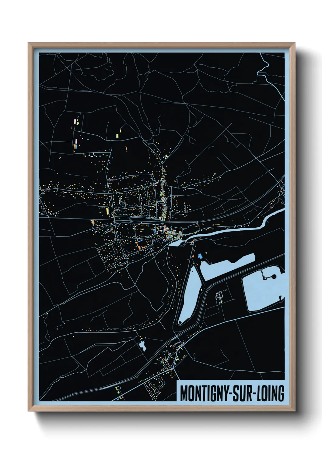 Une affiche de carte sur Montigny-sur-Loing