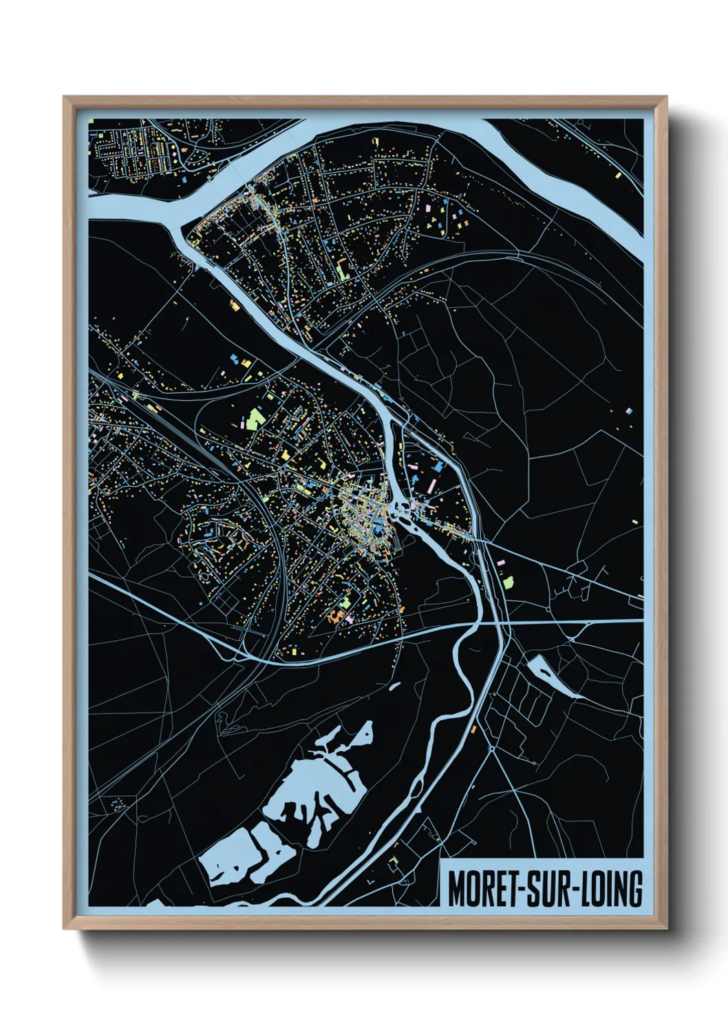 Une affiche de carte sur Moret-sur-Loing