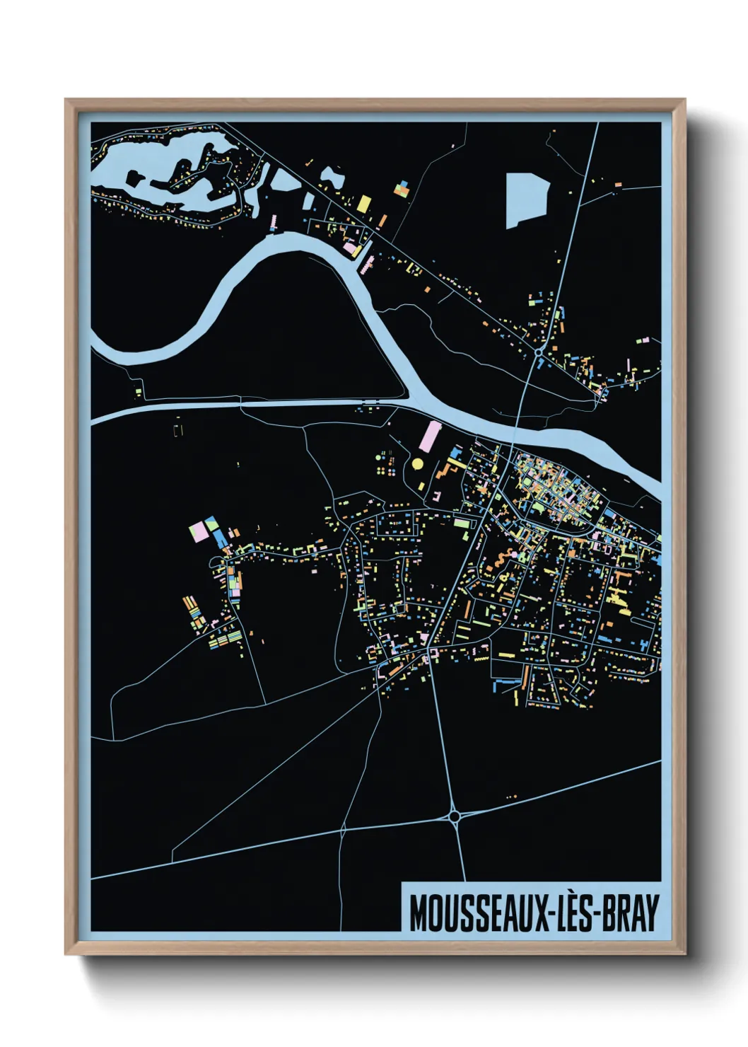 Une affiche de carte sur Mousseaux-lès-Bray