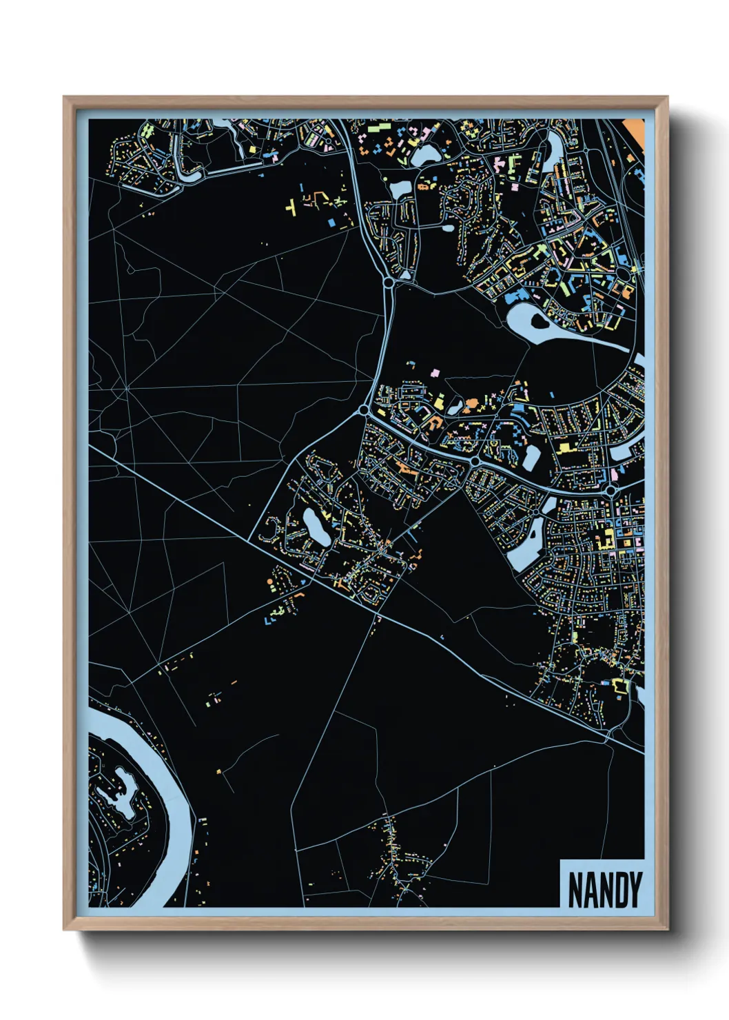 Une affiche de carte sur Nandy