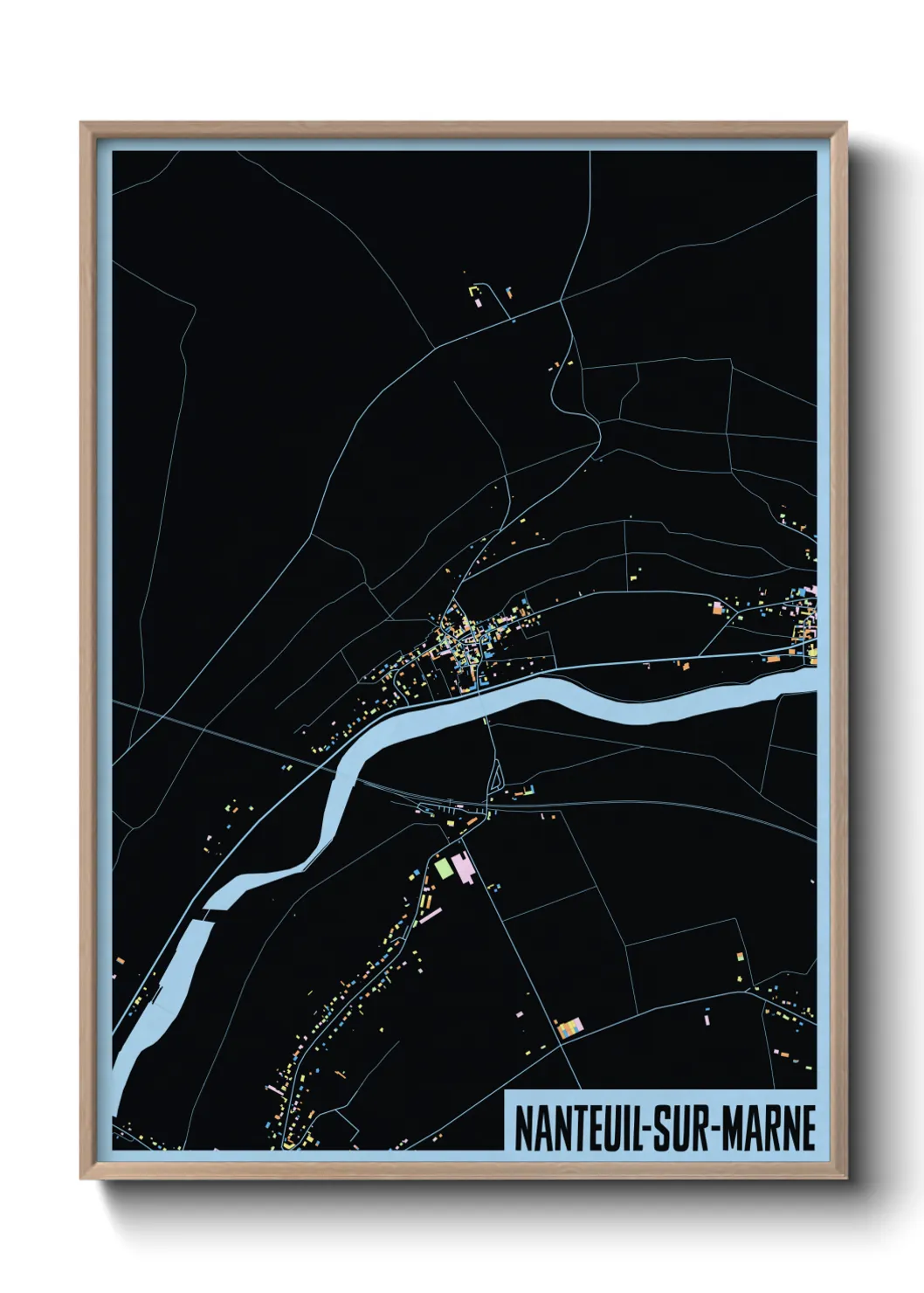 Une affiche de carte sur Nanteuil-sur-Marne
