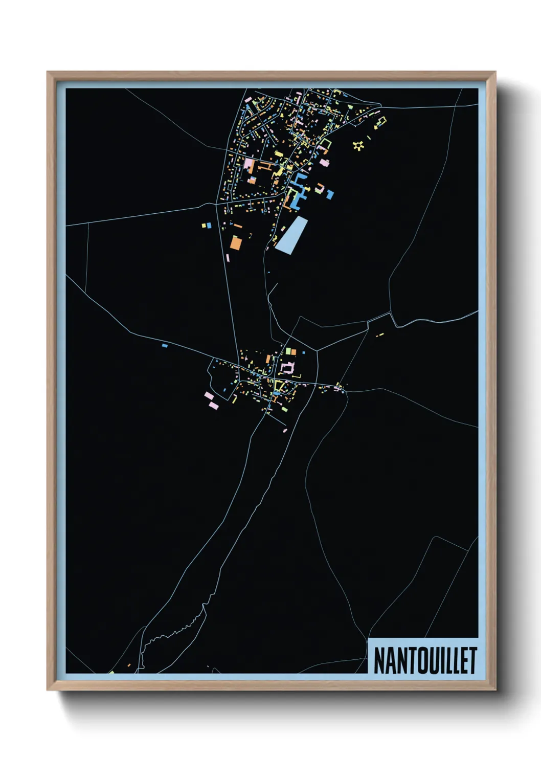 Une affiche de carte sur Nantouillet