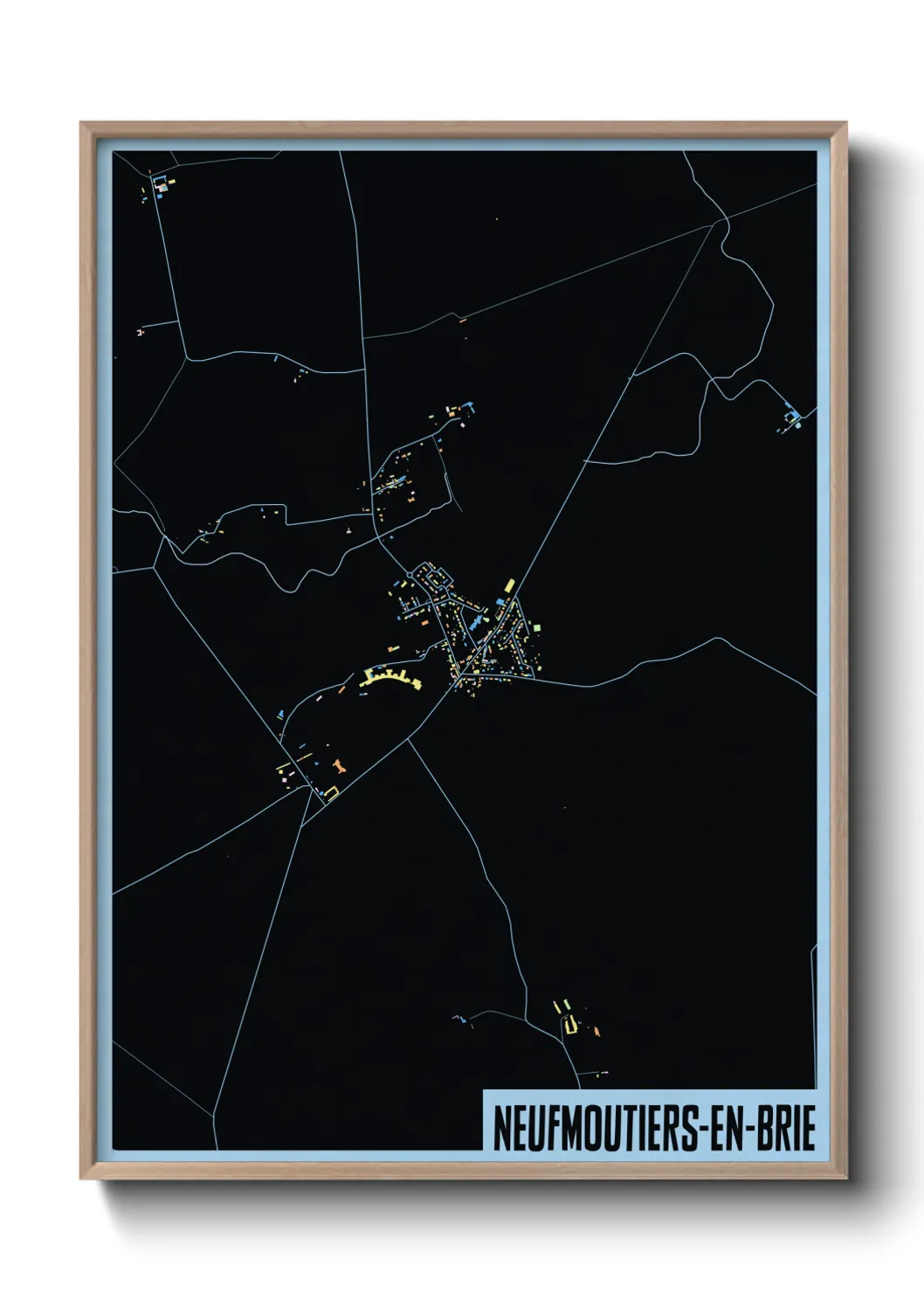 Un poster carteNeufmoutiers-en-Brie