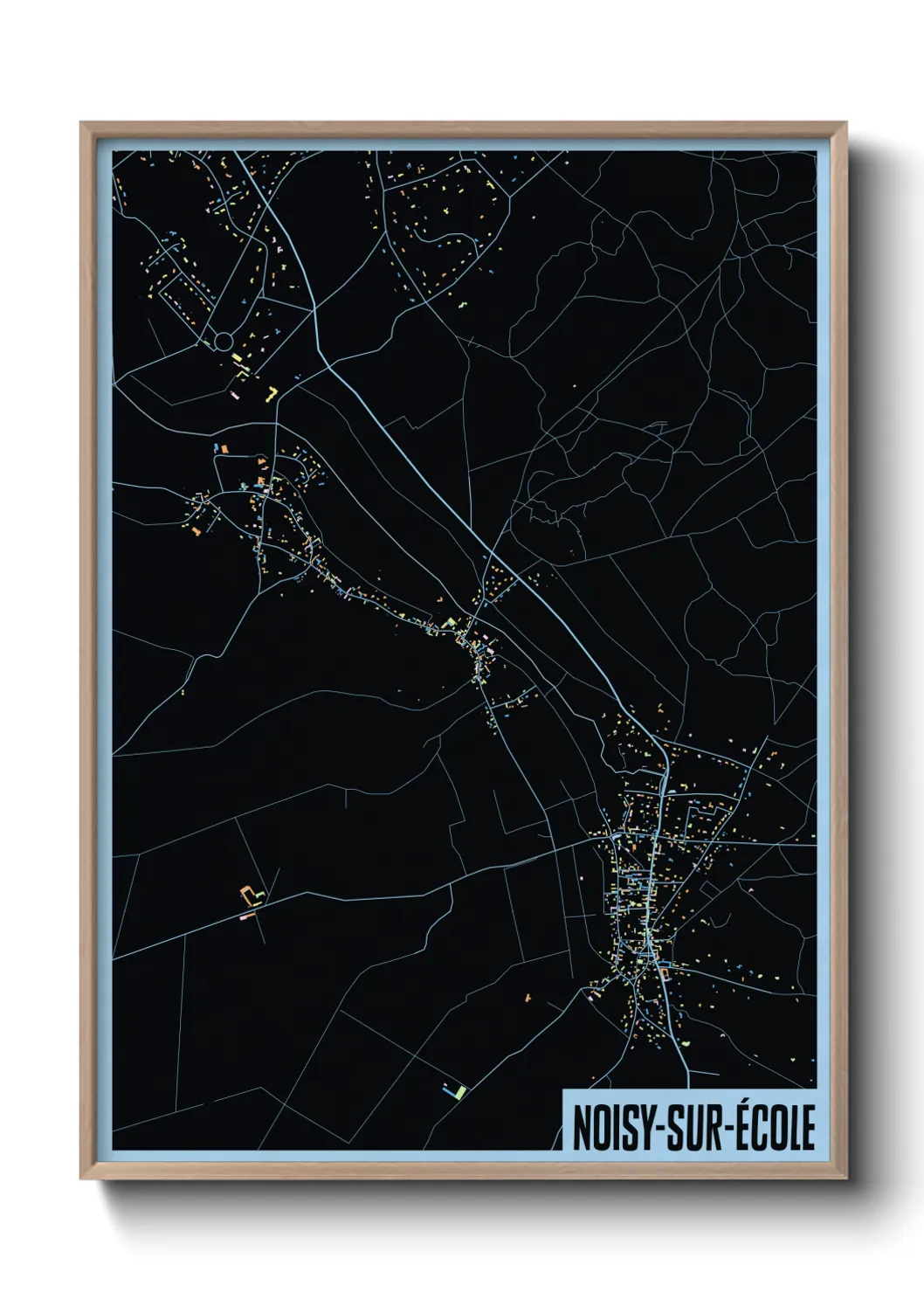 Une affiche de carte sur Noisy-sur-École