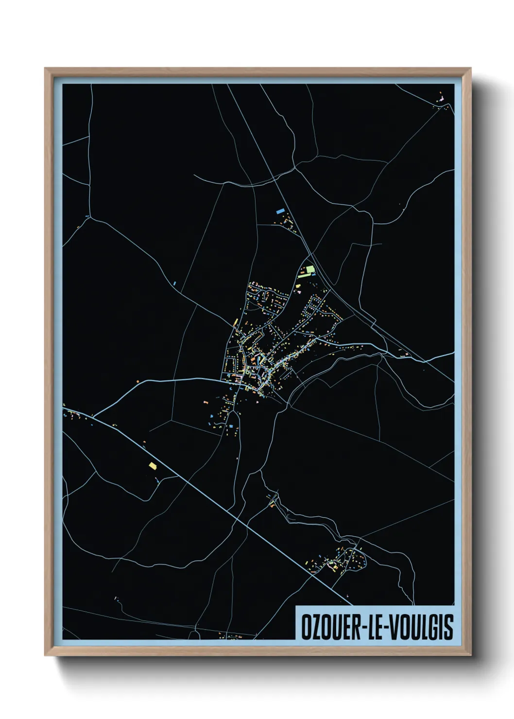 Une affiche de carte sur Ozouer-le-Voulgis