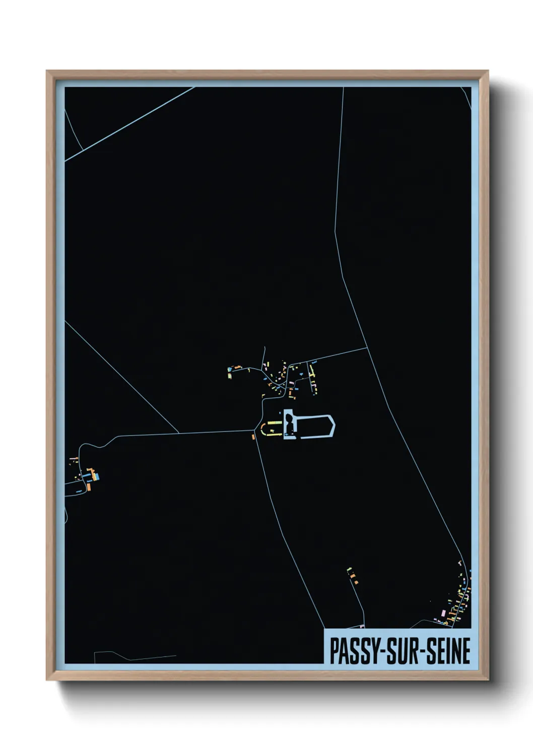 Une affiche de carte sur Passy-sur-Seine