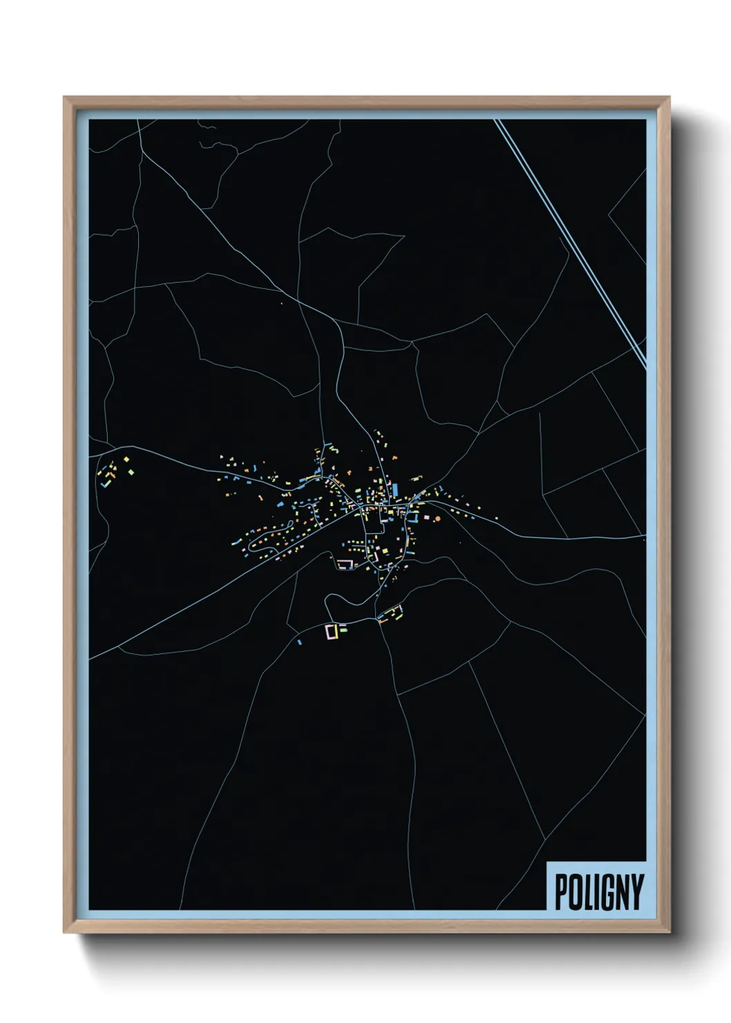 Une affiche de carte sur Poligny