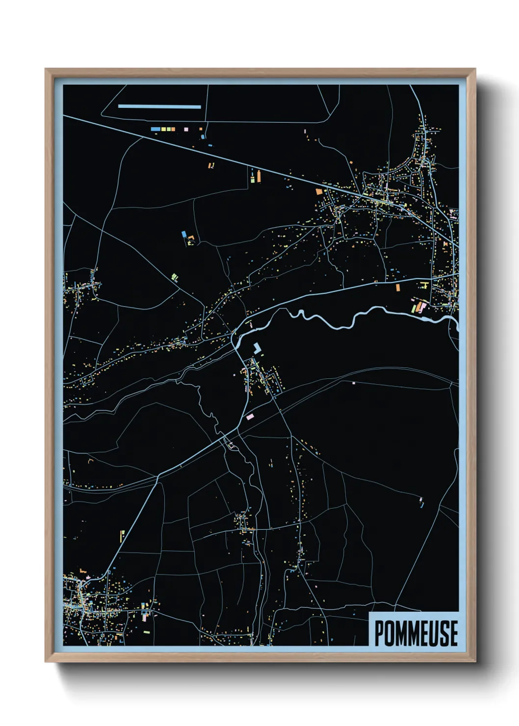 Une affiche de carte sur Pommeuse